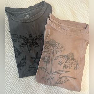 American Eagle Butterfly and Flower Graphic Tees